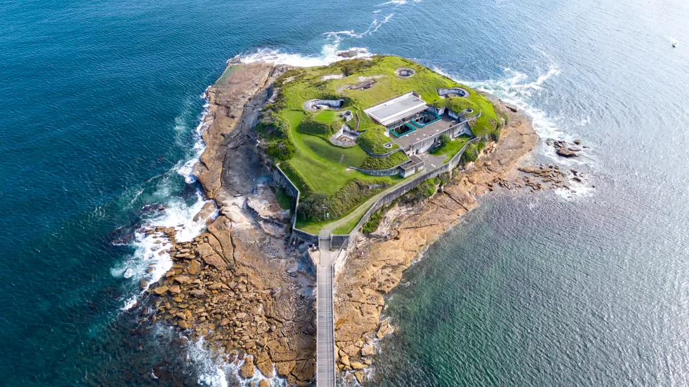 Areal view of Bare Island