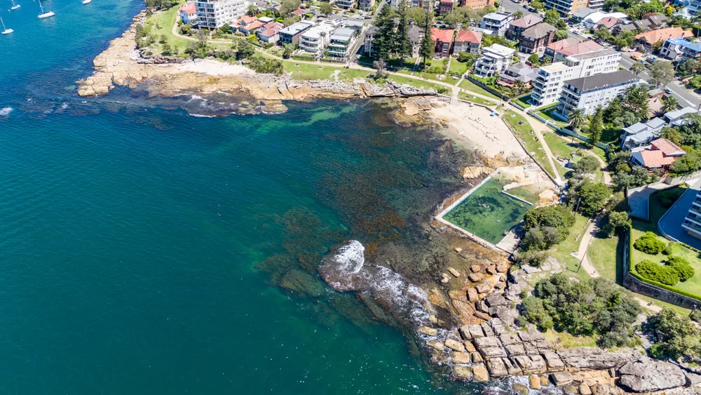 Aerial view of Fairlight Beach